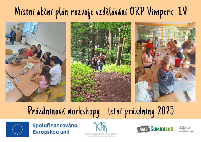 Realizace kroužků a prázdninových workshopů v rámci projektu MAP ORP Vimperk IV